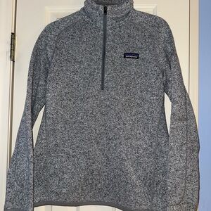Patagonia Heathered Gray Quarter-Zip Pullover Fleece